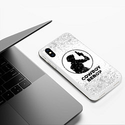 Чехол iPhone XS Max матовый Cowboy Bebop с потертостями на светлом фоне, цвет: 3D-белый — фото 2