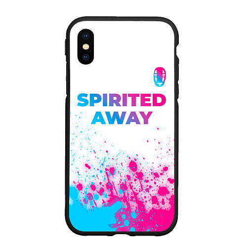 Чехол iPhone XS Max матовый Spirited Away neon gradient style: символ сверху / 3D-Черный – фото 1