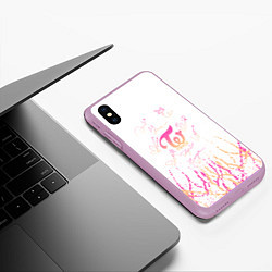Чехол iPhone XS Max матовый Twice градиент, цвет: 3D-сиреневый — фото 2