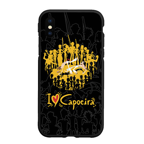 Чехол iPhone XS Max матовый I love Capoeira Heart / 3D-Черный – фото 1