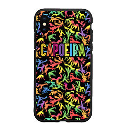 Чехол iPhone XS Max матовый Capoeira colorful mens, цвет: 3D-черный