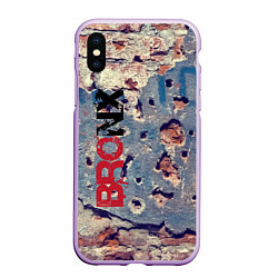Чехол iPhone XS Max матовый Старая кирпичная стена - Bronx, цвет: 3D-сиреневый