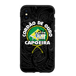 Чехол iPhone XS Max матовый Capoeira Cordao de ouro flag of Brazil, цвет: 3D-черный