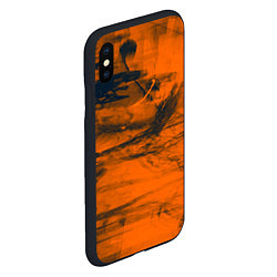 Чехол iPhone XS Max матовый Абстрактная оранжевая поверхность и чёрные тени, цвет: 3D-черный — фото 2