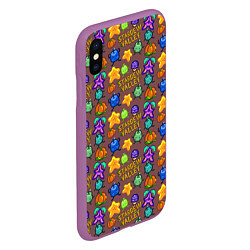 Чехол iPhone XS Max матовый Stardew Valley pattern brown, цвет: 3D-фиолетовый — фото 2