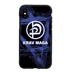 Чехол iPhone XS Max матовый Krav-maga tactical defense system emblem