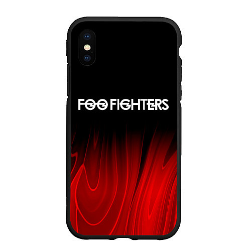 Чехол iPhone XS Max матовый Foo Fighters red plasma / 3D-Черный – фото 1