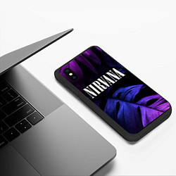 Чехол iPhone XS Max матовый Nirvana neon monstera, цвет: 3D-черный — фото 2