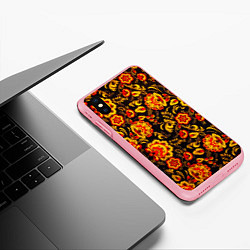 Чехол iPhone XS Max матовый Хохлома роспись, цвет: 3D-баблгам — фото 2