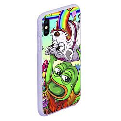 Чехол iPhone XS Max матовый Pepes world, цвет: 3D-светло-сиреневый — фото 2