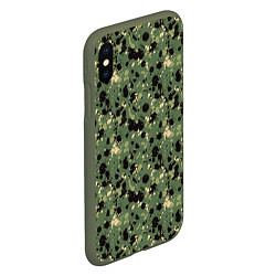 Чехол iPhone XS Max матовый Милитари клякса мини, цвет: 3D-темно-зеленый — фото 2