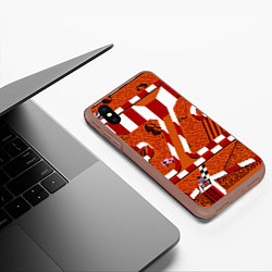 Чехол iPhone XS Max матовый Гонки 8 bit, цвет: 3D-коричневый — фото 2