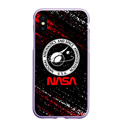 Чехол iPhone XS Max матовый Nasa краска, цвет: 3D-светло-сиреневый