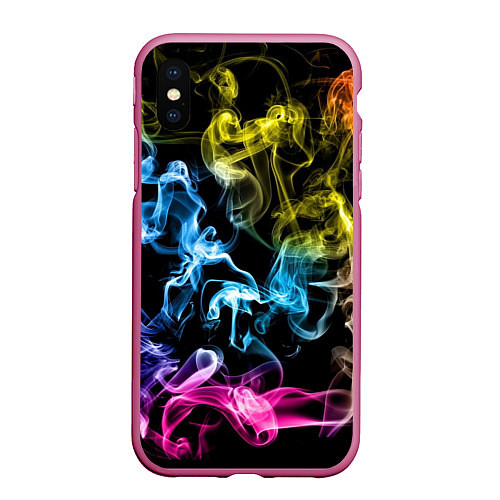 Чехол iPhone XS Max матовый Эйфория в дыму / 3D-Малиновый – фото 1