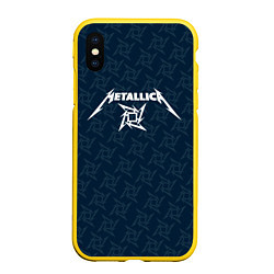 Чехол iPhone XS Max матовый Metallica - паттерн, цвет: 3D-желтый