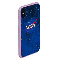 Чехол iPhone XS Max матовый Nasa - звёзды лого, цвет: 3D-сиреневый — фото 2