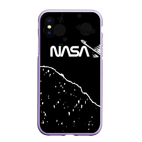 Чехол iPhone XS Max матовый Nasa - кометы / 3D-Светло-сиреневый – фото 1