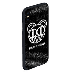 Чехол iPhone XS Max матовый Radiohead с потертостями на темном фоне, цвет: 3D-черный — фото 2