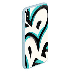 Чехол iPhone XS Max матовый Узоры в стиле граффити, цвет: 3D-голубой — фото 2