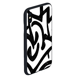 Чехол iPhone XS Max матовый Хаотичные узоры в стиле граффити, цвет: 3D-черный — фото 2