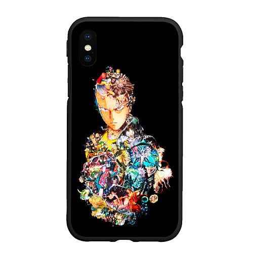 Чехол iPhone XS Max матовый Все арки - One Punch Man / 3D-Черный – фото 1