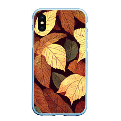Чехол iPhone XS Max матовый Листья осени узор
