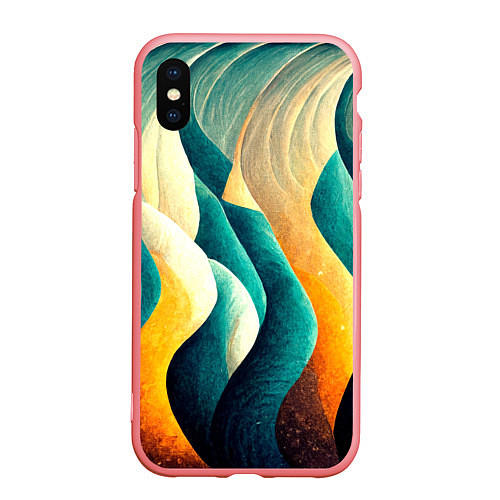Чехол iPhone XS Max матовый Вертикальные волны / 3D-Баблгам – фото 1