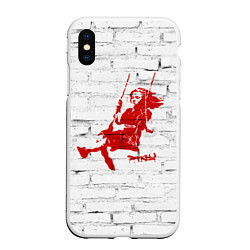 Чехол iPhone XS Max матовый Banksy girl on a swing