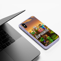 Чехол iPhone XS Max матовый Арина Minecraft, цвет: 3D-светло-сиреневый — фото 2