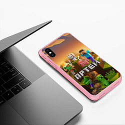 Чехол iPhone XS Max матовый Артем Minecraft, цвет: 3D-баблгам — фото 2