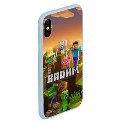 Чехол iPhone XS Max матовый Вадим Minecraft, цвет: 3D-голубой — фото 2