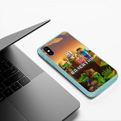 Чехол iPhone XS Max матовый Валентин Minecraft, цвет: 3D-мятный — фото 2