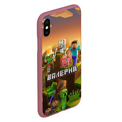 Чехол iPhone XS Max матовый Валерия Minecraft, цвет: 3D-малиновый — фото 2