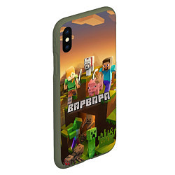 Чехол iPhone XS Max матовый Варвара Minecraft, цвет: 3D-темно-зеленый — фото 2