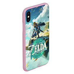 Чехол iPhone XS Max матовый The Legend of Zelda: Tears of the Kingdom Линк, цвет: 3D-розовый — фото 2