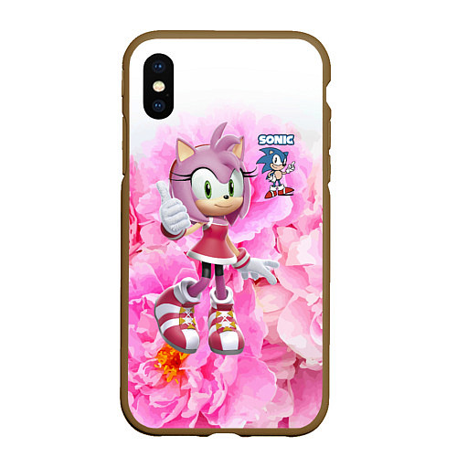 Чехол iPhone XS Max матовый Sonic - Amy Rose - Video game / 3D-Коричневый – фото 1