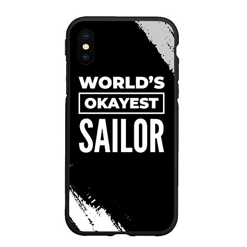 Чехол iPhone XS Max матовый Worlds okayest sailor - dark / 3D-Черный – фото 1