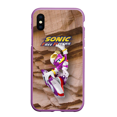 Чехол iPhone XS Max матовый Wave the Swallow - Sonic Free Riders / 3D-Фиолетовый – фото 1