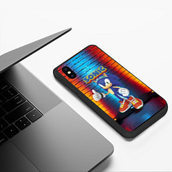 Чехол iPhone XS Max матовый Sonic - Hedgehog - Video game - жест, цвет: 3D-черный — фото 2