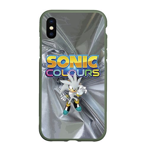 Чехол iPhone XS Max матовый Silver Hedgehog - Sonic - Video Game / 3D-Темно-зеленый – фото 1