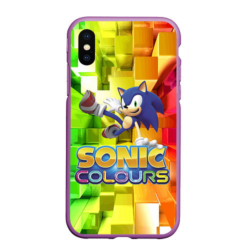 Чехол iPhone XS Max матовый Sonic Colours - Hedgehog - Video game / 3D-Фиолетовый – фото 1