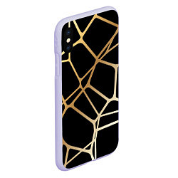 Чехол iPhone XS Max матовый Золотая сеть, цвет: 3D-светло-сиреневый — фото 2