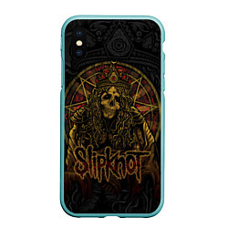 Чехол iPhone XS Max матовый Slipknot - death, цвет: 3D-мятный