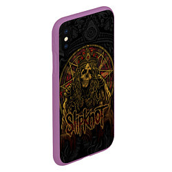 Чехол iPhone XS Max матовый Slipknot - death, цвет: 3D-фиолетовый — фото 2