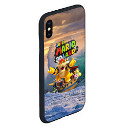 Чехол iPhone XS Max матовый Принцесса Персик на корабле Боузера - Super Mario, цвет: 3D-черный — фото 2