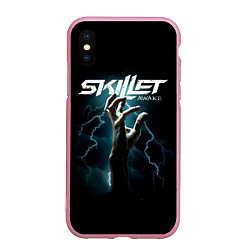 Чехол iPhone XS Max матовый Группа Skillet, цвет: 3D-розовый