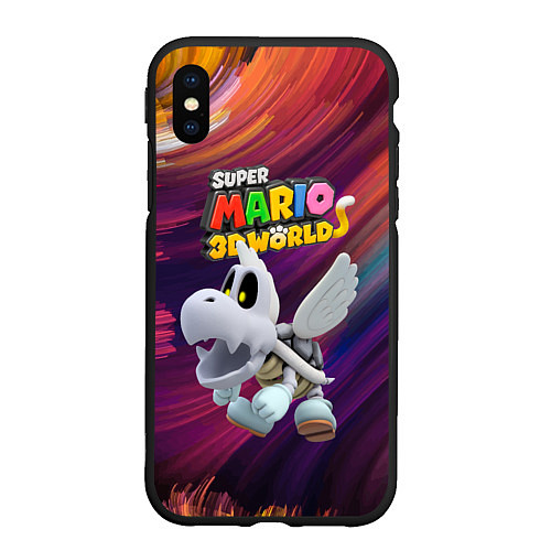 Чехол iPhone XS Max матовый Dry Bones - Super Mario 3D World - Nintendo / 3D-Черный – фото 1