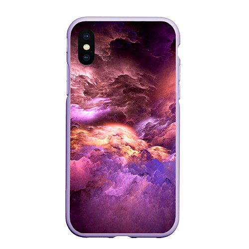 Чехол iPhone XS Max матовый Необычное фиолетовое облако / 3D-Светло-сиреневый – фото 1