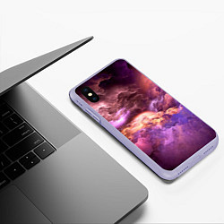 Чехол iPhone XS Max матовый Необычное фиолетовое облако, цвет: 3D-светло-сиреневый — фото 2