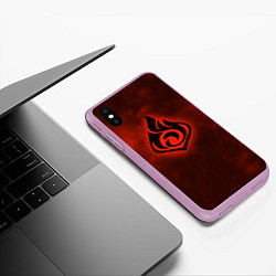 Чехол iPhone XS Max матовый ПИРО элемент Genshin Impact, цвет: 3D-сиреневый — фото 2